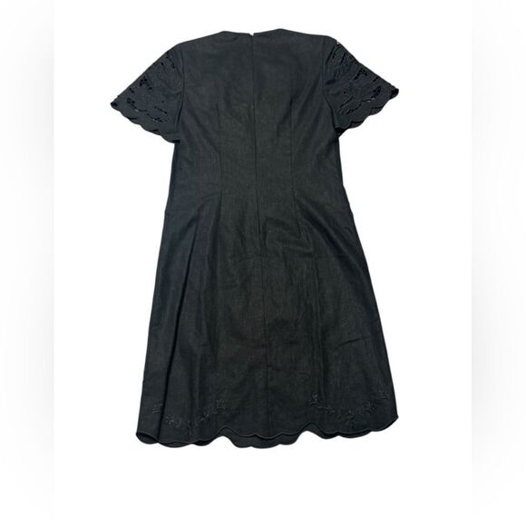 KOBI HALPERIN black Lisa Eyelet short sleeve linen blend mini Dress size small - Picture 5 of 8